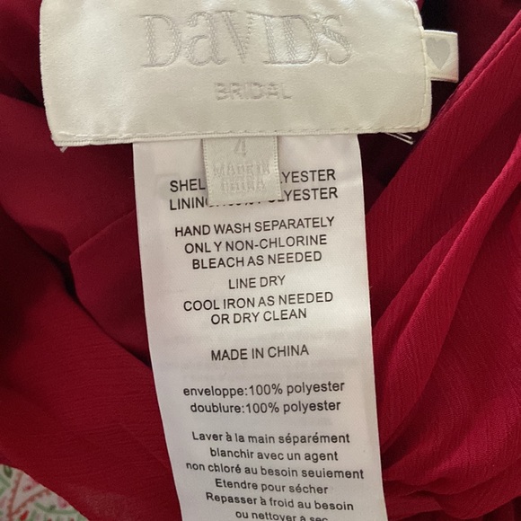 Red Chiffon Dress size 4 - Picture 3 of 3